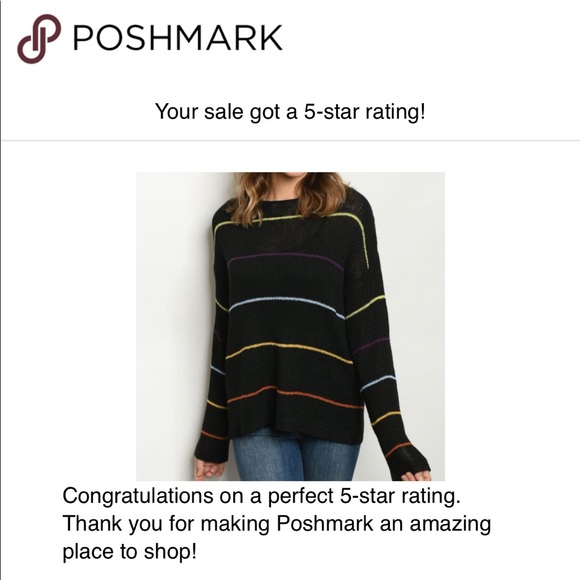 Black striped tunic knit sweater - Picture 6 of 6